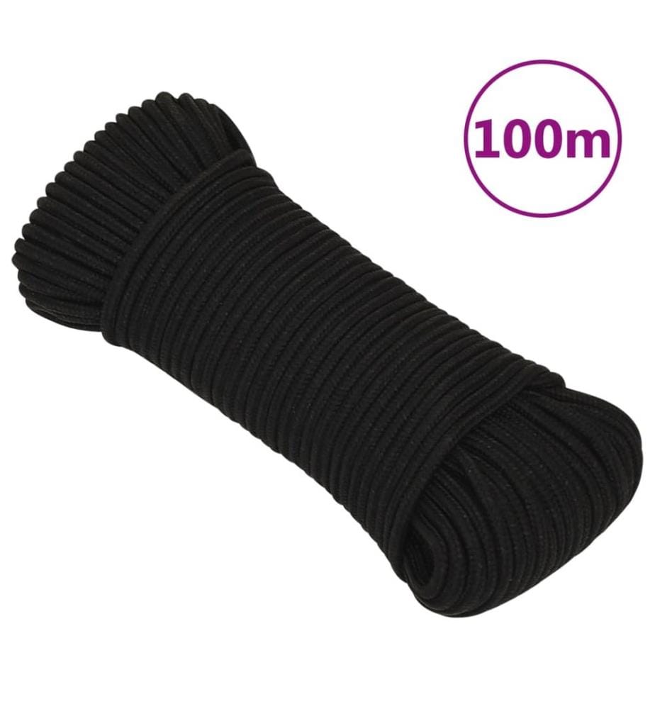 Arbeitsseil Schwarz 4 mm 100 m Polyester