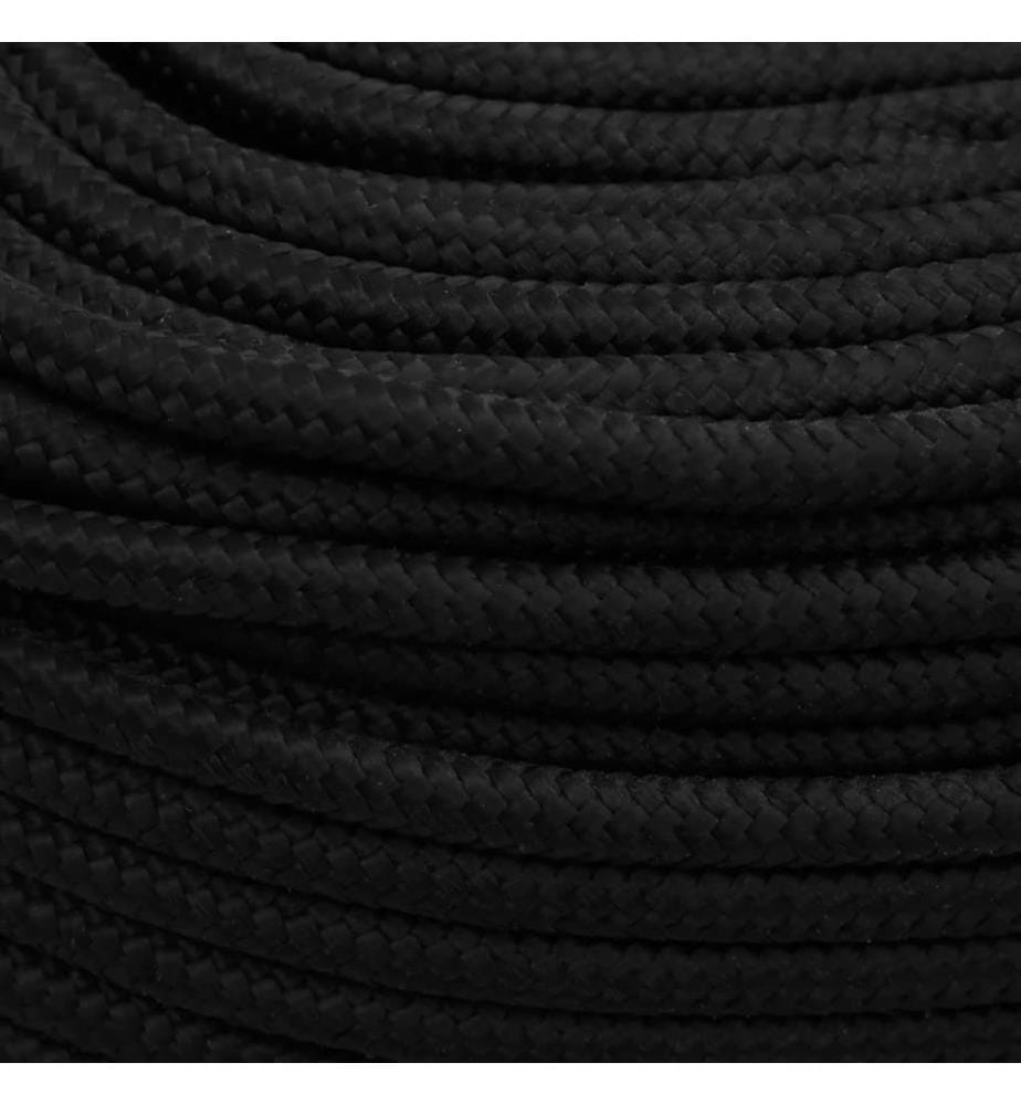 Corde de travail Noir 6 mm 50 m Polyester