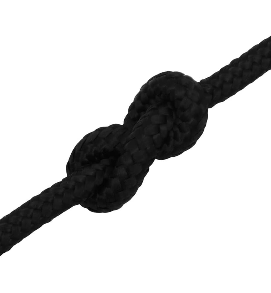 Corde de travail Noir 6 mm 50 m Polyester