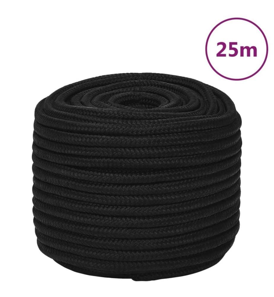 Arbeitsseil Schwarz 14 mm 25 m Polyester