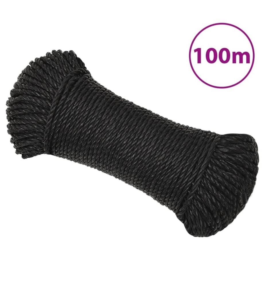 Corde de travail Noir 8 mm 100 m polypropylène
