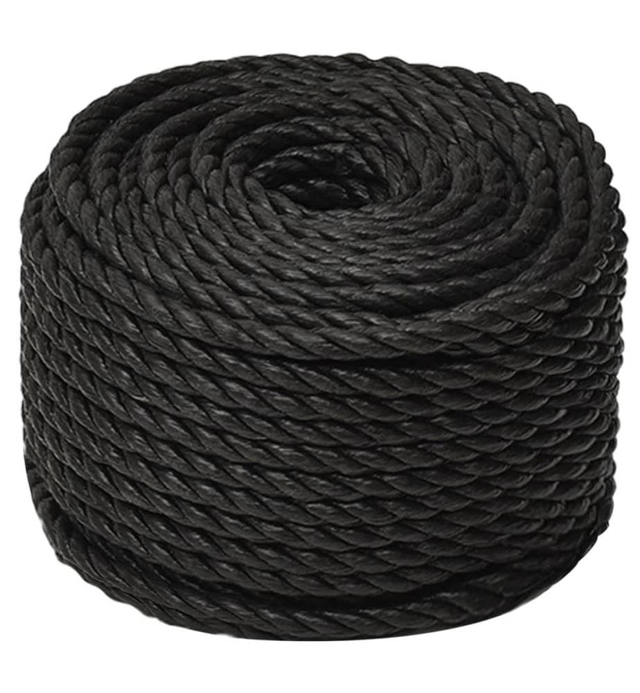 Corde de travail Noir 10 mm 25 m polypropylène