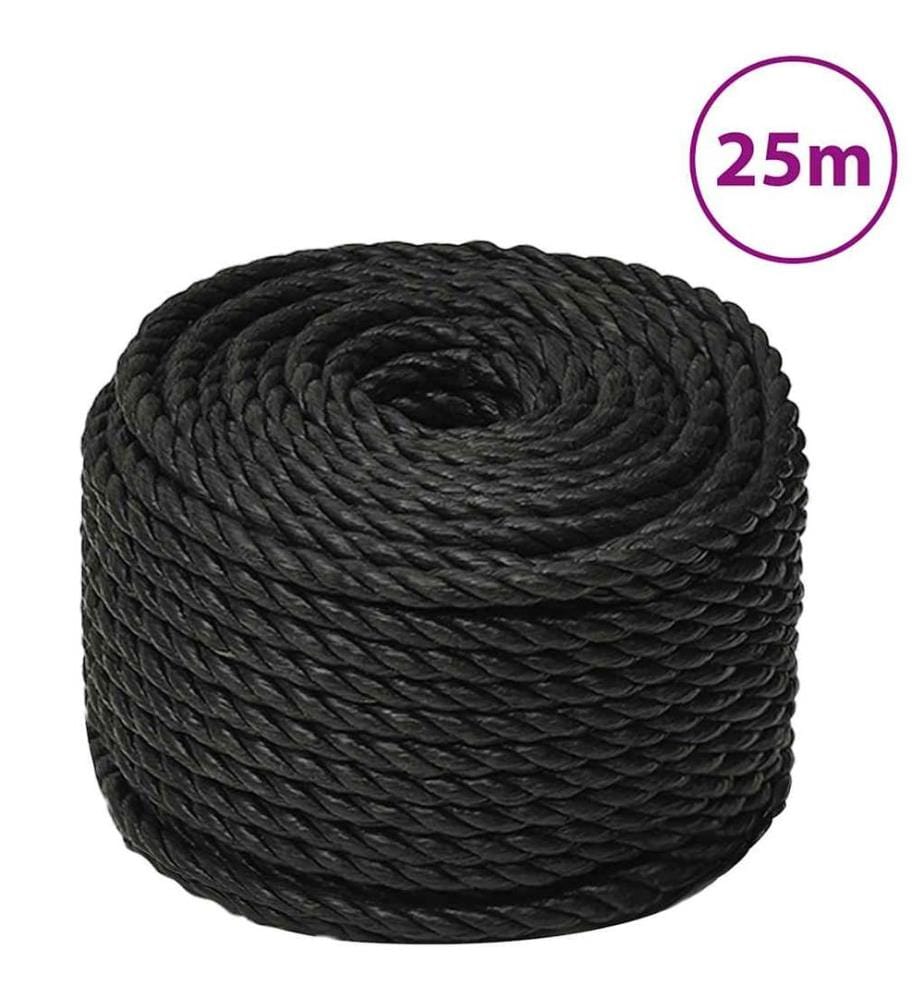 Corde de travail Noir 16 mm 25 m polypropylène