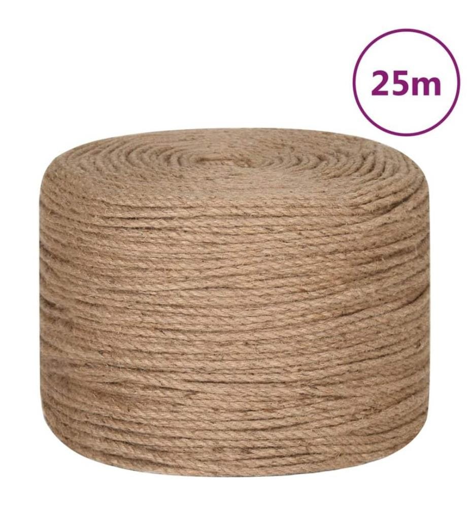Corde de jute 25 m de long 6 mm d'épaisseur