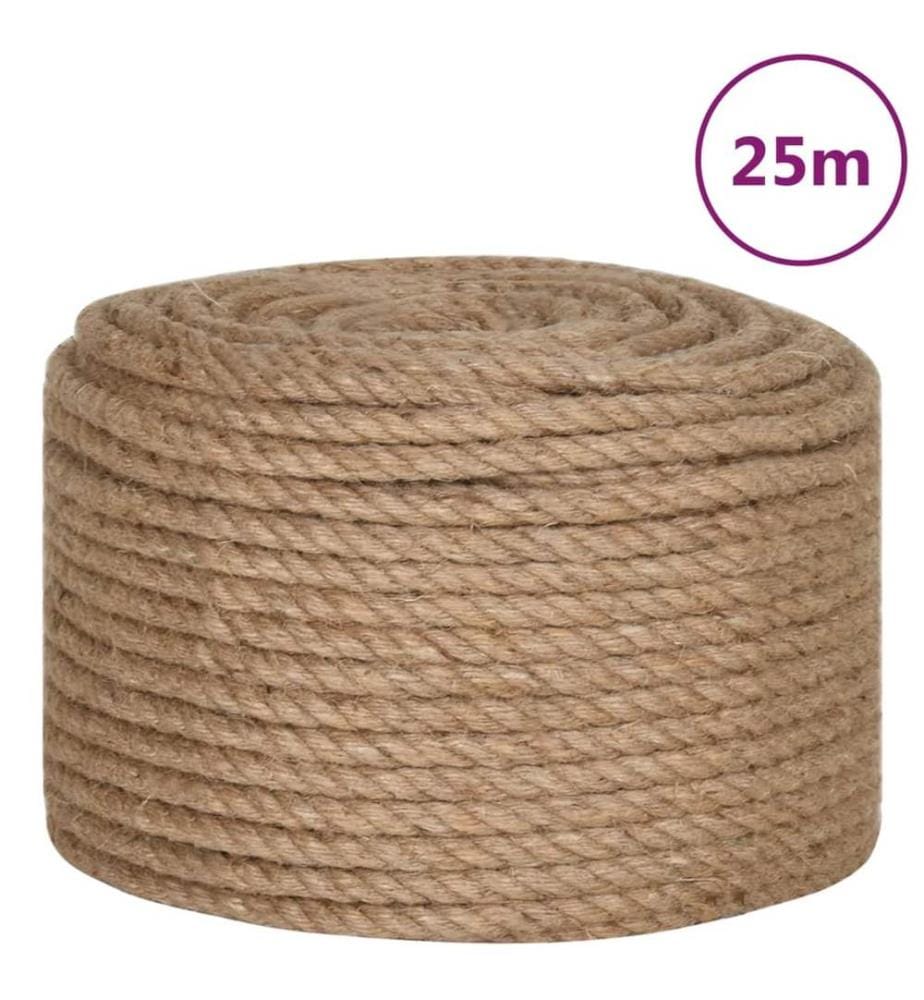 Corde de jute 25 m de long 12 mm d'épaisseur