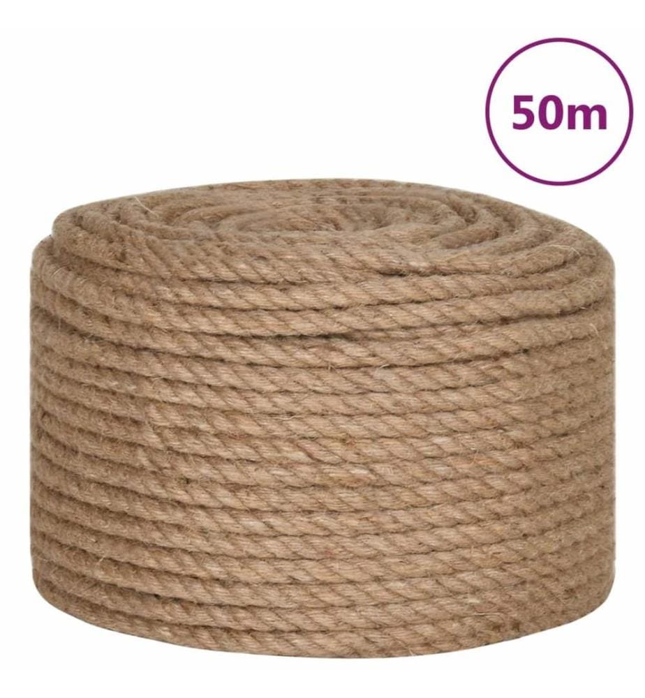 Corde de jute 50 m de long 12 mm d'épaisseur