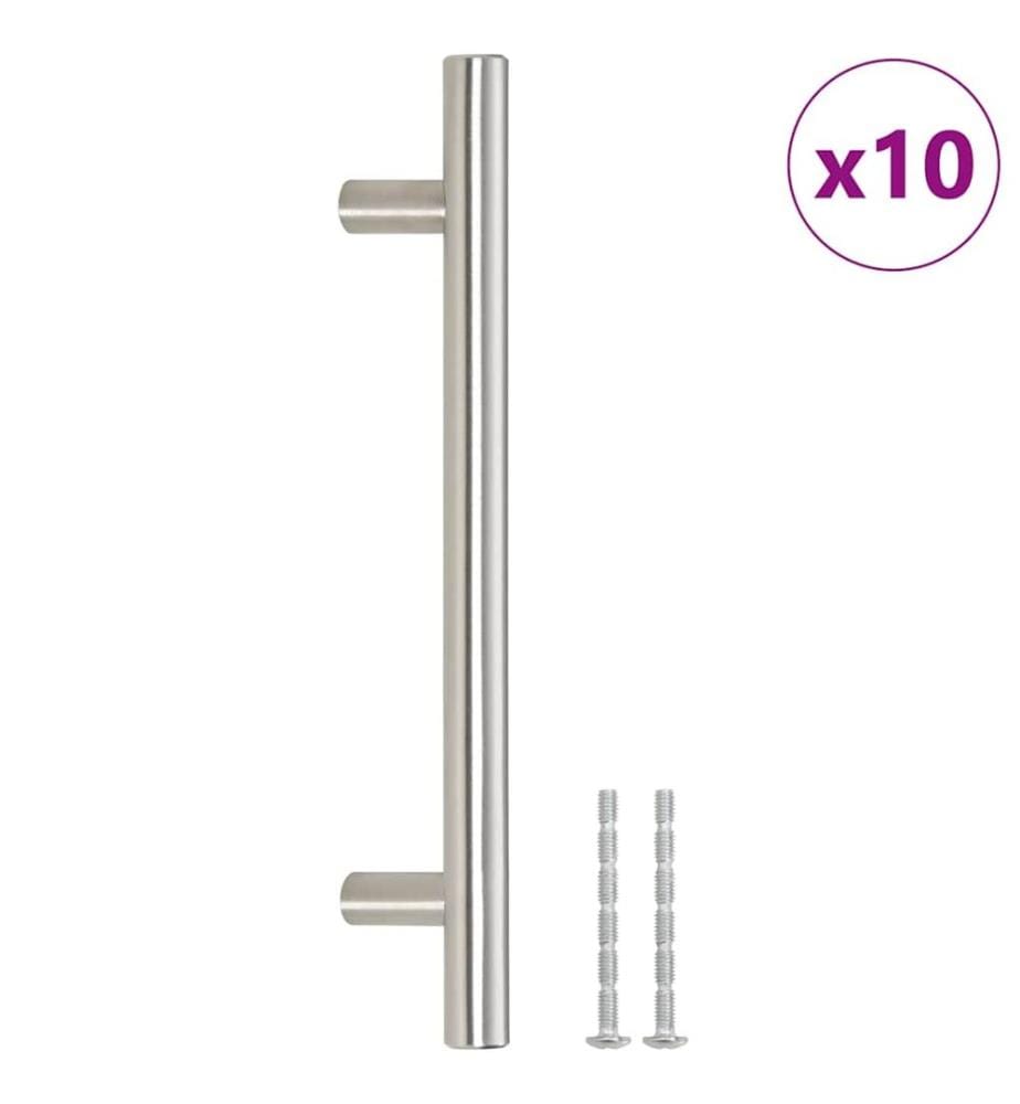 Möbelgriffe 10 Stk. Silbern 128 mm Edelstahl