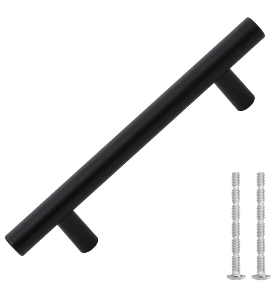 Möbelgriffe 10 Stk. Schwarz 96 mm Edelstahl