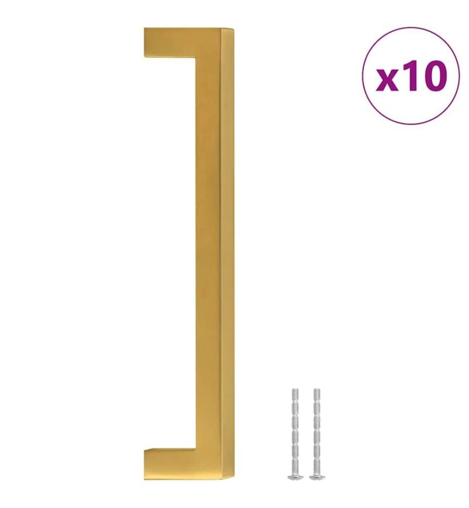 Möbelgriffe 10 Stk. Golden 160 mm Edelstahl
