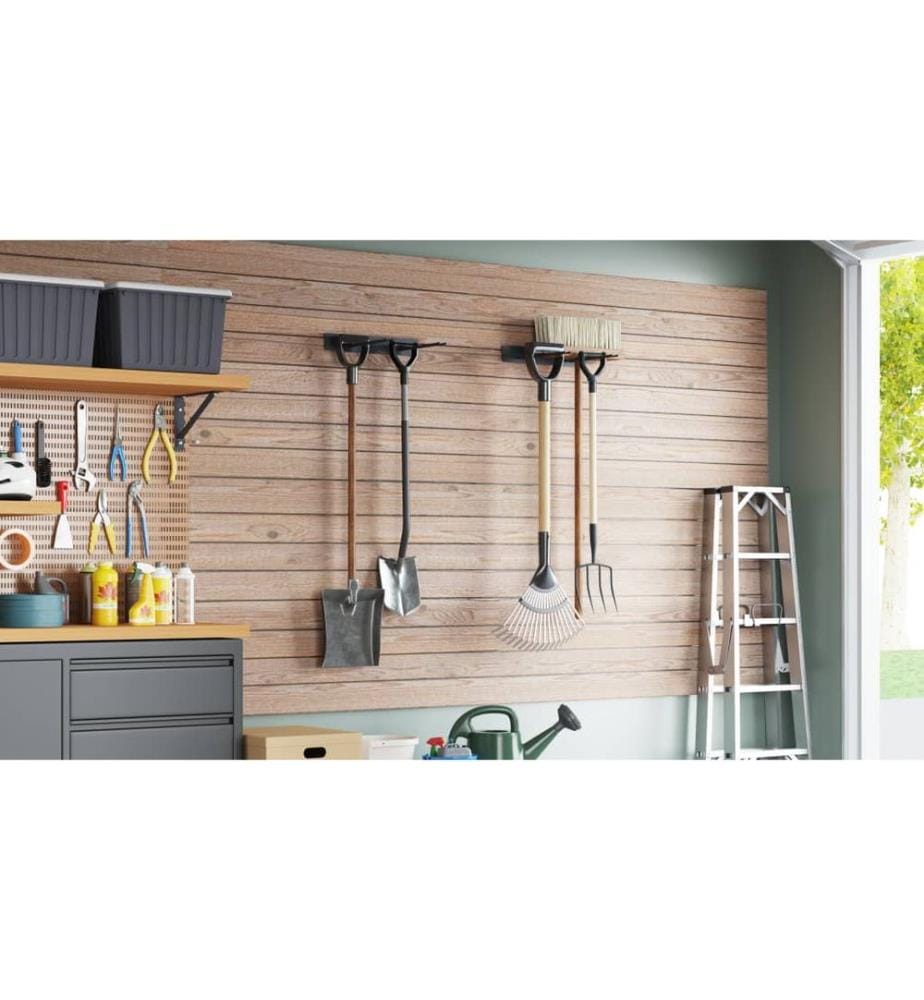 Supports muraux pour outils de jardin 2 pcs noir acier