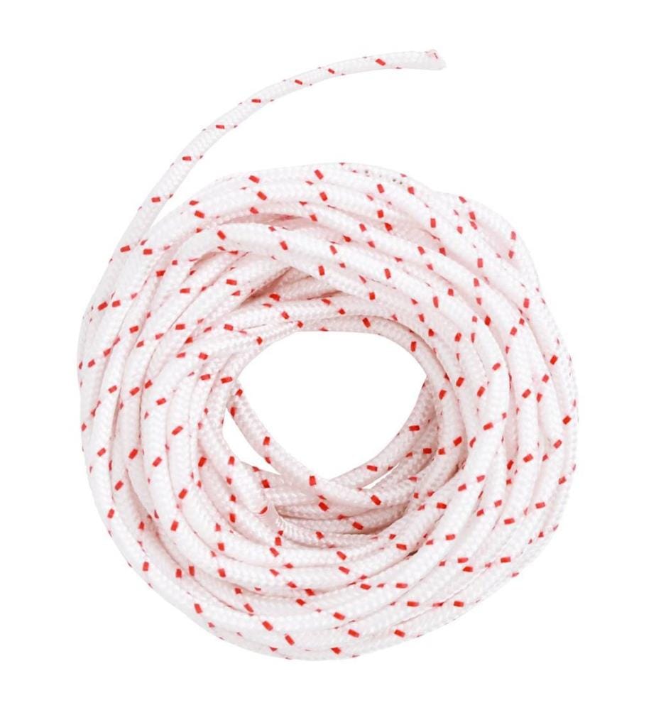 Cordon de démarrage à tirer blanc et rouge Ø5 mm 10 m nylon