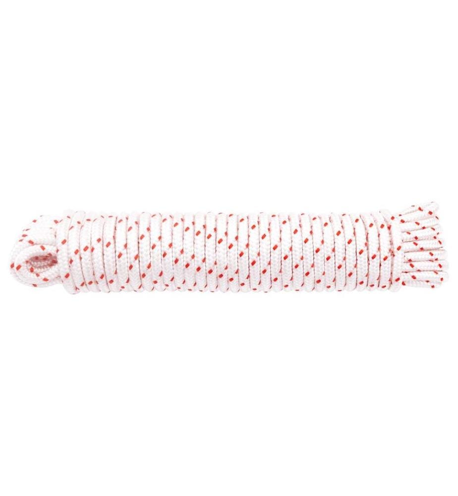 Cordon de démarrage à tirer blanc et rouge Ø5 mm 10 m nylon
