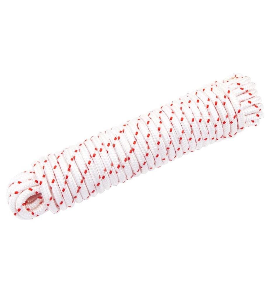 Cordon de démarrage à tirer blanc et rouge Ø6 mm 10 m nylon