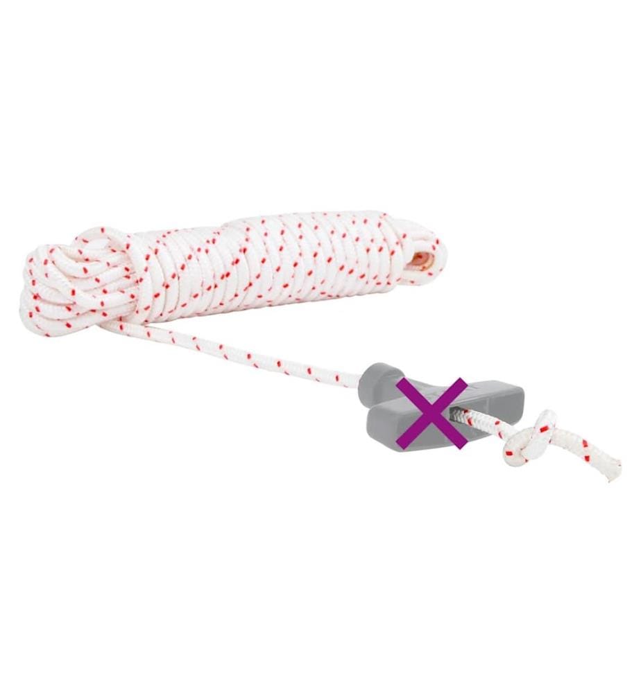 Cordon de démarrage à tirer blanc et rouge Ø6 mm 10 m nylon