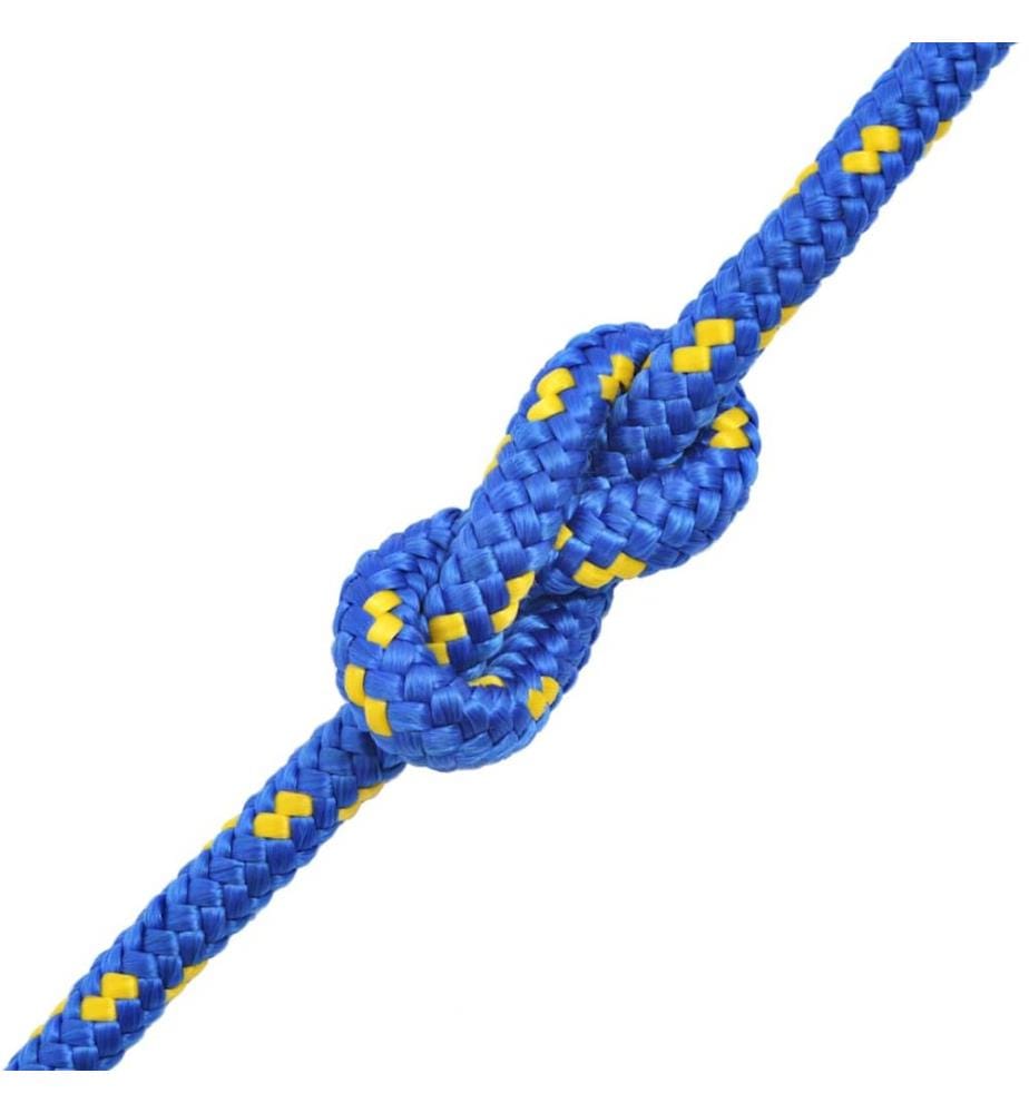 Corde de bateau Polypropylène 10 mm 50 m Bleu