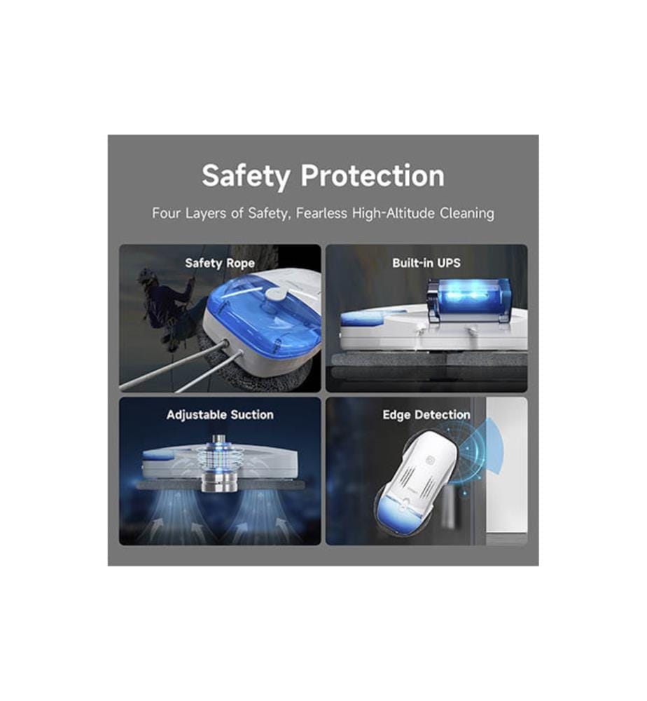 T10 Pro Window Cleaning Robot with Dual-Spray Cross Water Pump - White