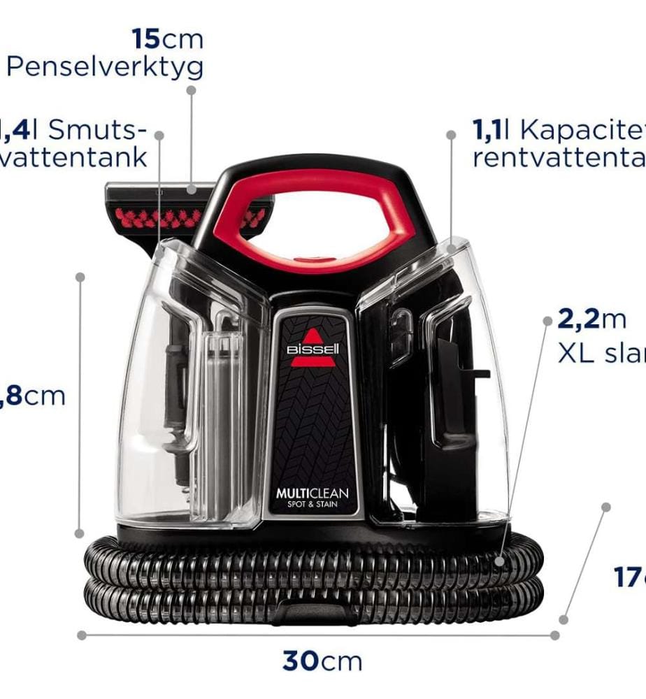 Pulitore Portatile per Macchie MultiClean Spot & Stain - Nero e Rosso