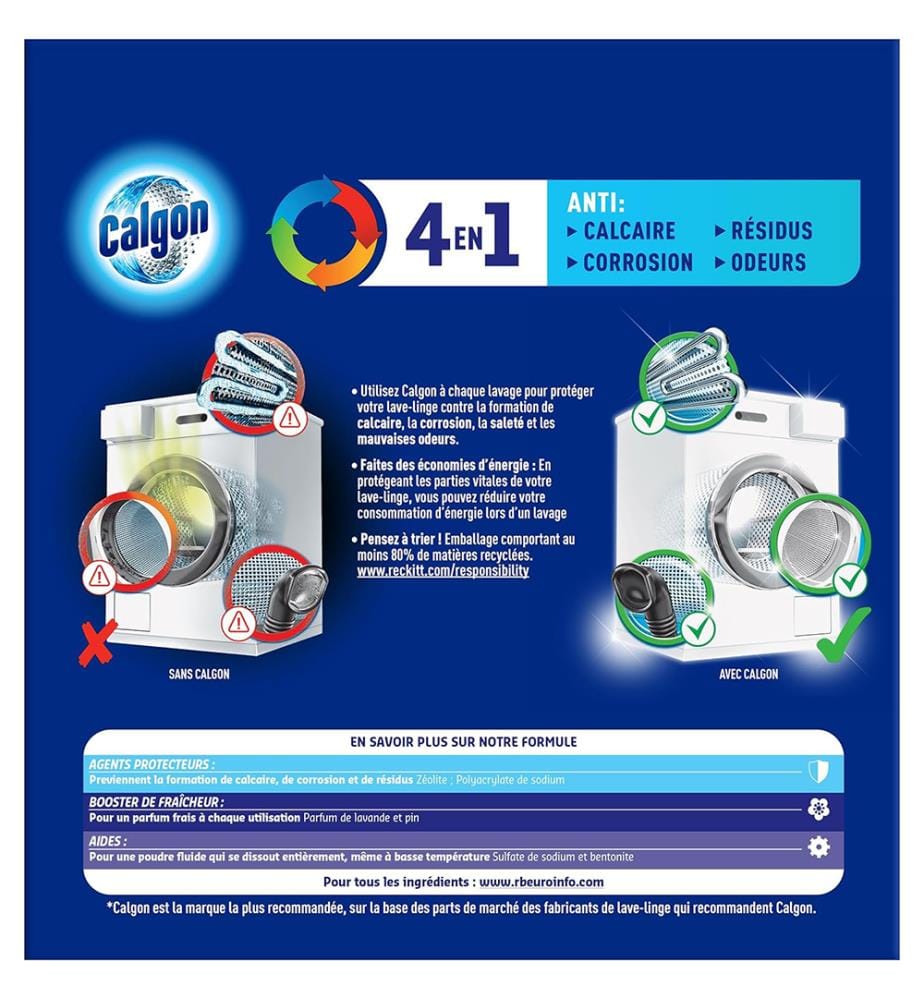 Pack de 2 détergents en poudre 4In1 pour machines 2Kg