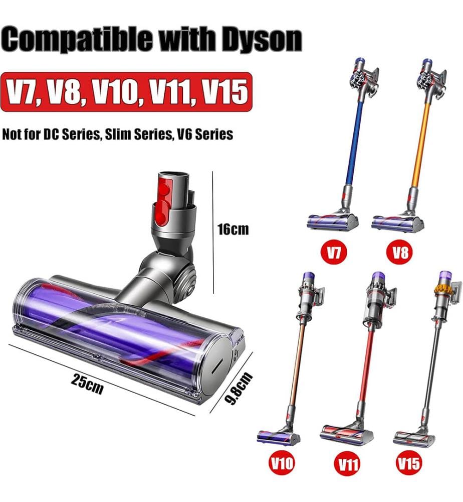Brosse Motorisée Compatible avec les Aspirateurs Dyson - Gris