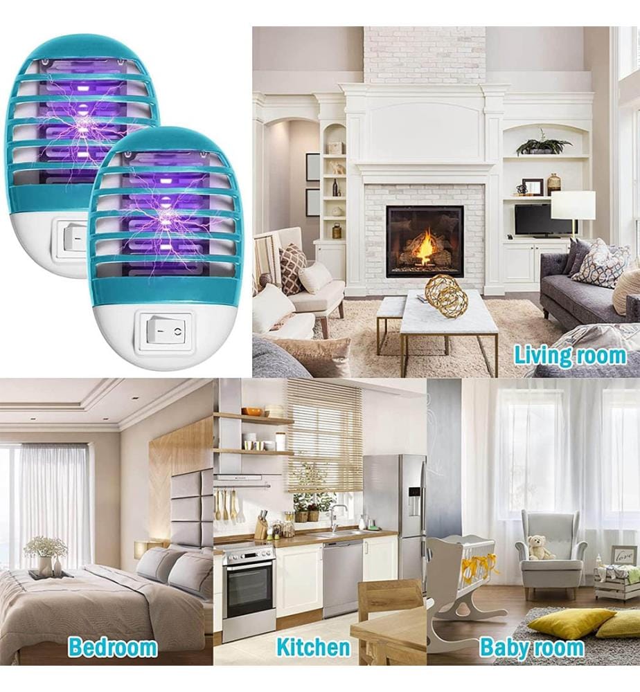 Anti-Moustiques Professionnel Indoor Bug Killer avec Lumière Uv - 4 Pièces