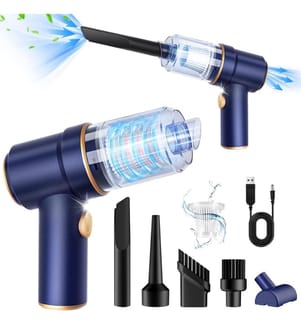 Aspirateur de voiture à main, 9000Pa 120W avec lumière LED et multi-buses - Bleu