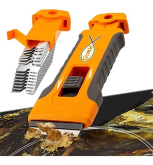 Grattoir pour poêle avec 15 lames de rechange - Orange