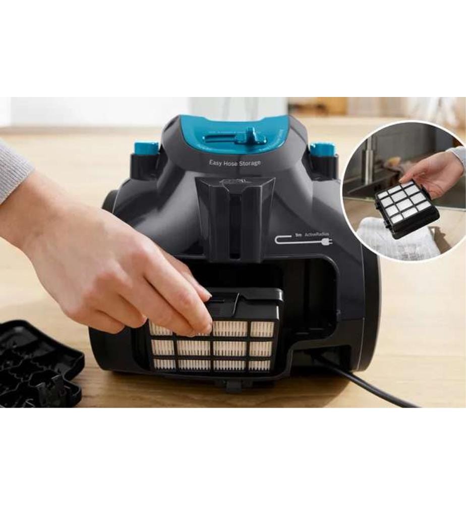Aspirateur sans sac Série 2 - Turquoise, filtre EPA