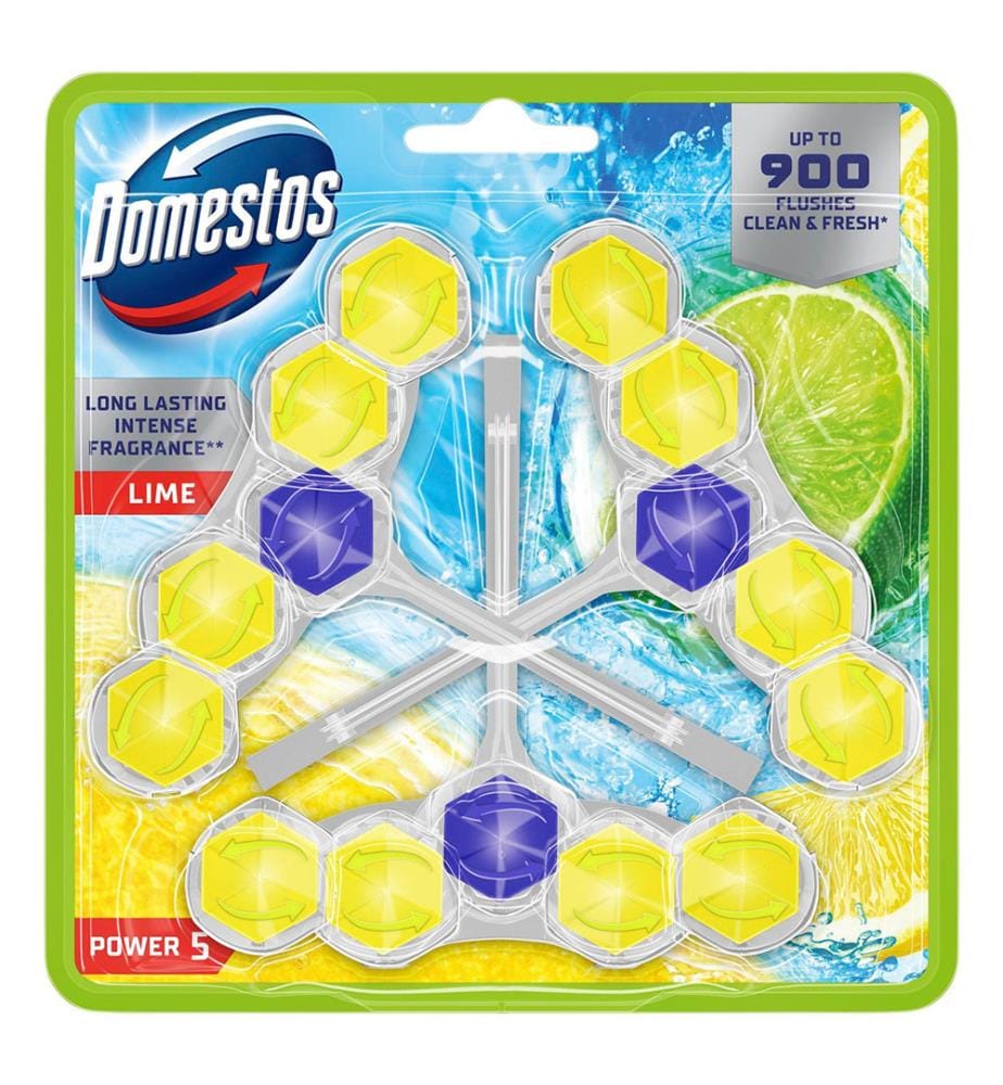 10x Domestos Power 5 WC Pietra Calce Trio