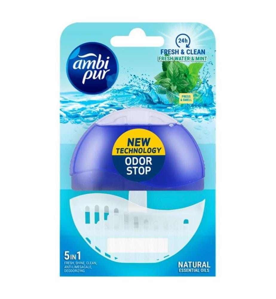 Set di 12 blocchi di acqua fresca e menta per la toilette + ricariche - 55 ml