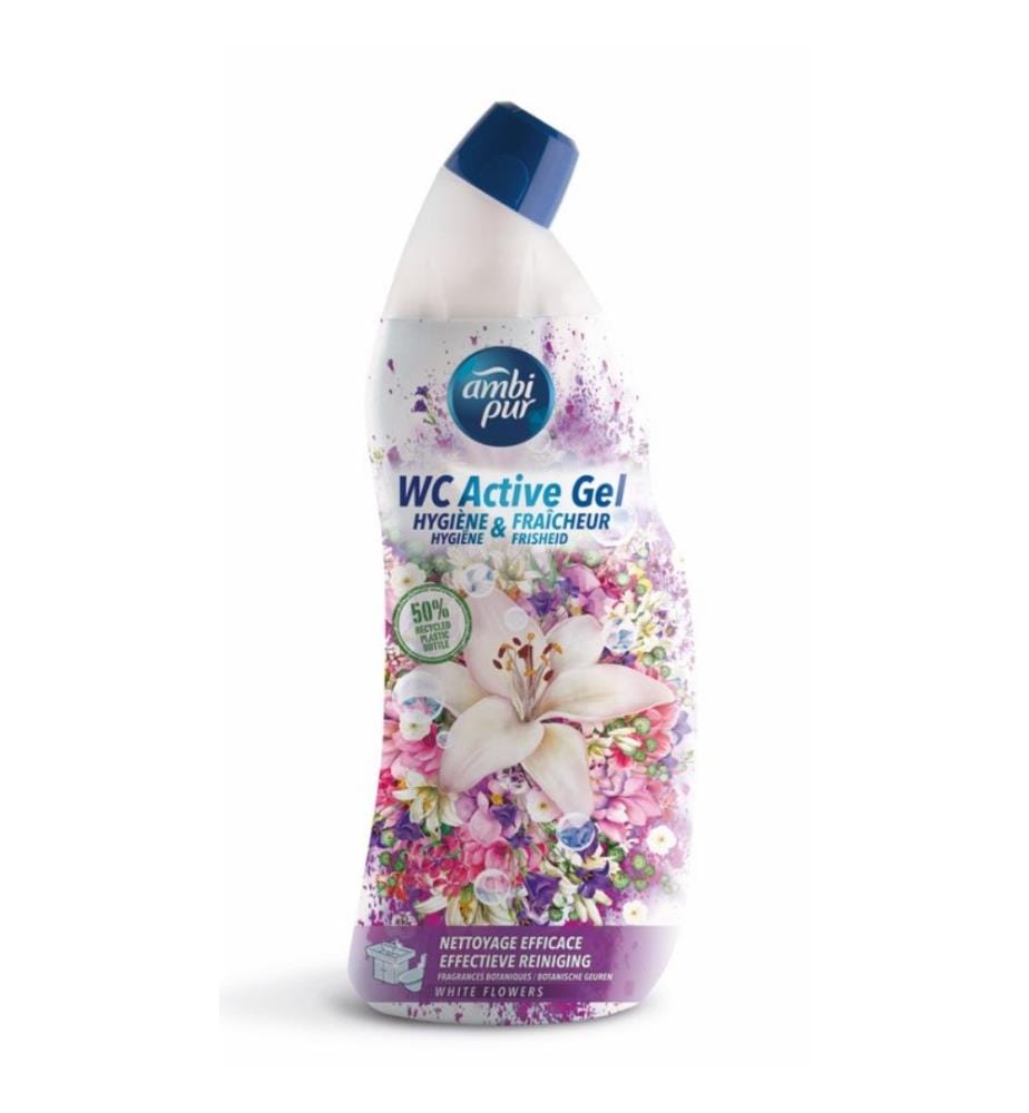 Confezione da 8 gel detergenti Ambi WC con fragranza floreale pura - 8 x 750 ml