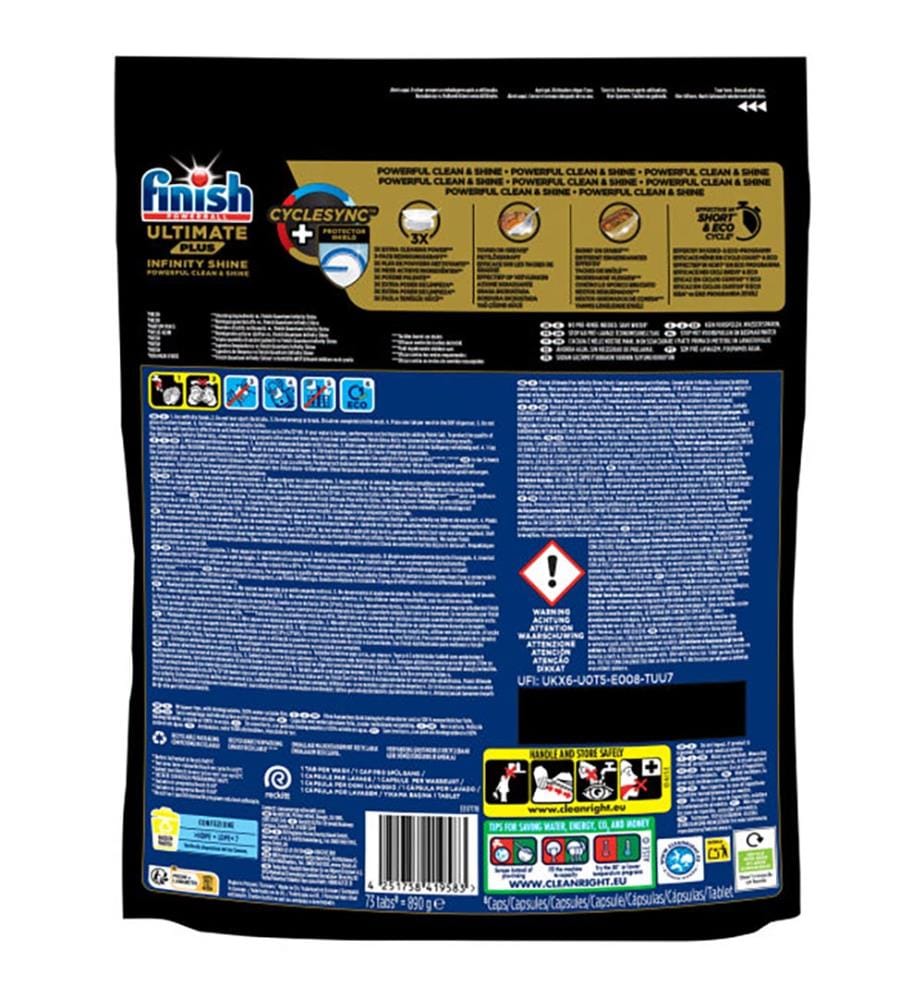 Set di 5 pastiglie lavastoviglie Ultimate Plus Infinity Shine Fresh 73 pastiglie