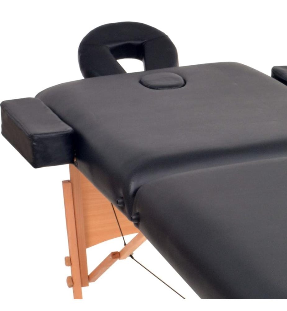 Massageliege 2-Zonen Klappbar 10 cm Sitz Schwarz