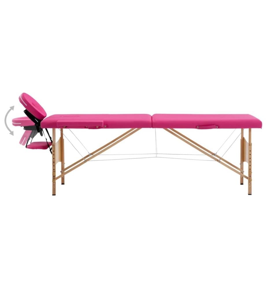 Table de massage pliable 2 zones Bois Rose