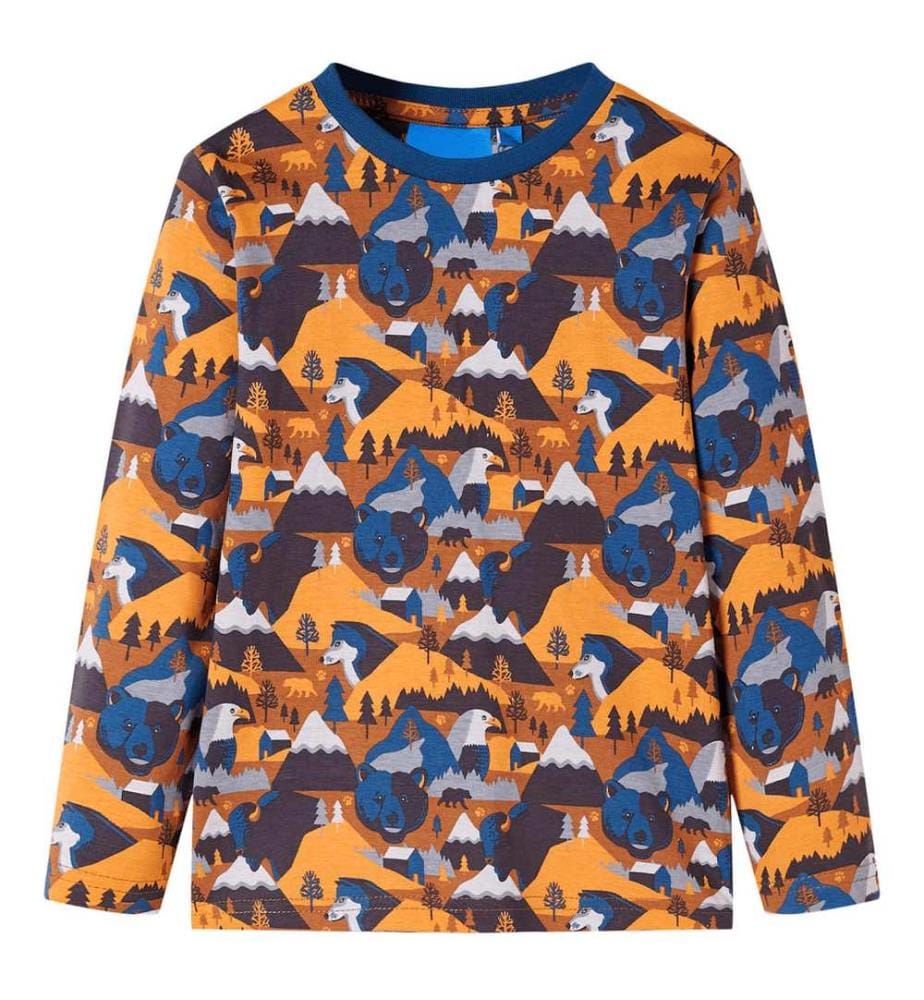 Kinderpyjama mit Langen Ärmeln Cognac 128