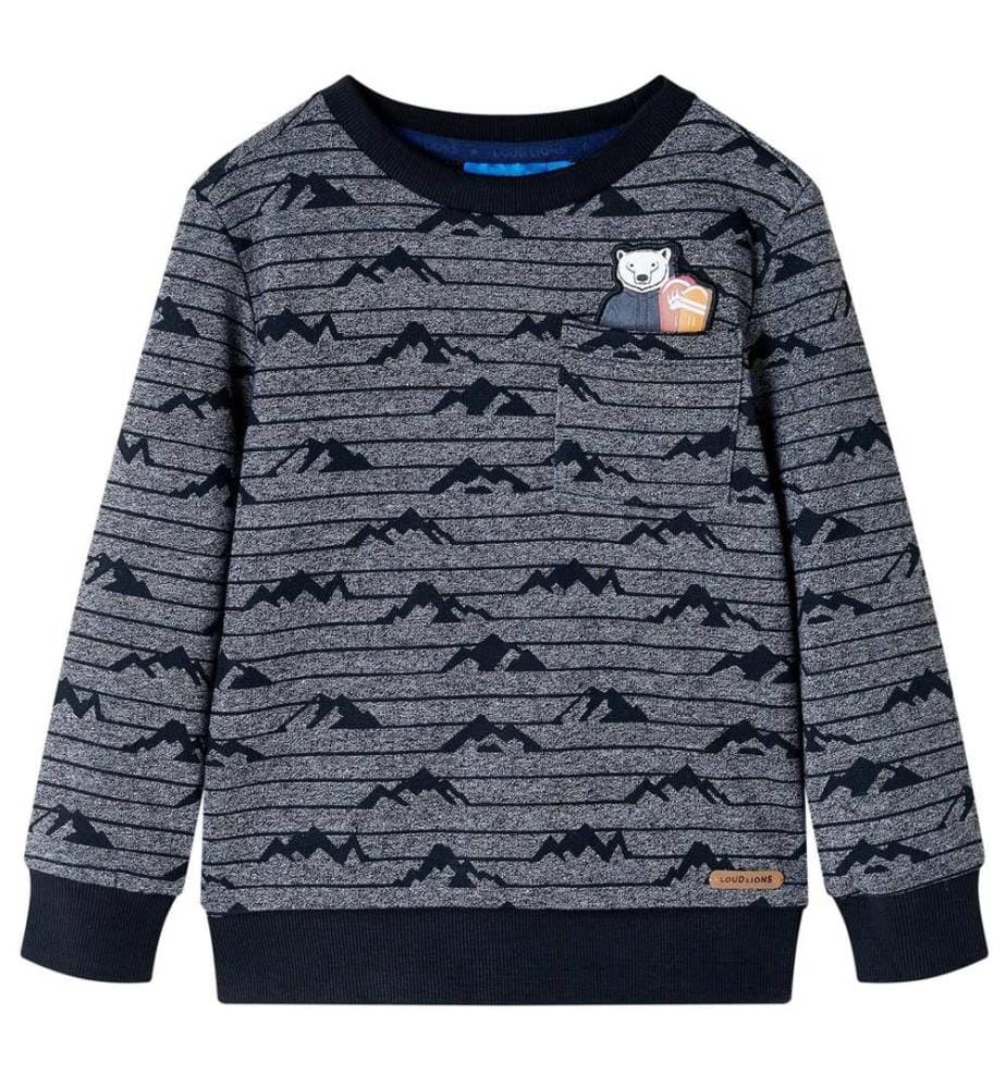 Kinder-Sweatshirt Marineblau Melange 140