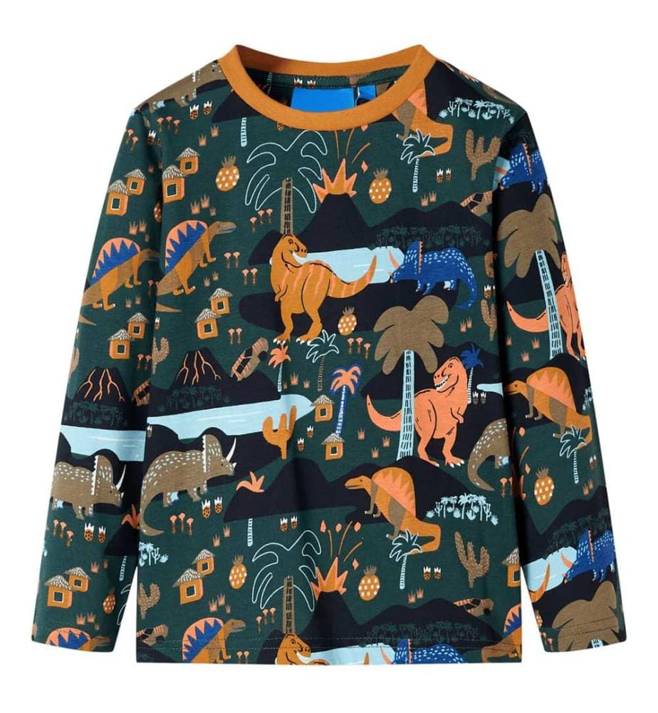 Kinderpyjama mit Langen Ärmeln Dunkelgrün 104