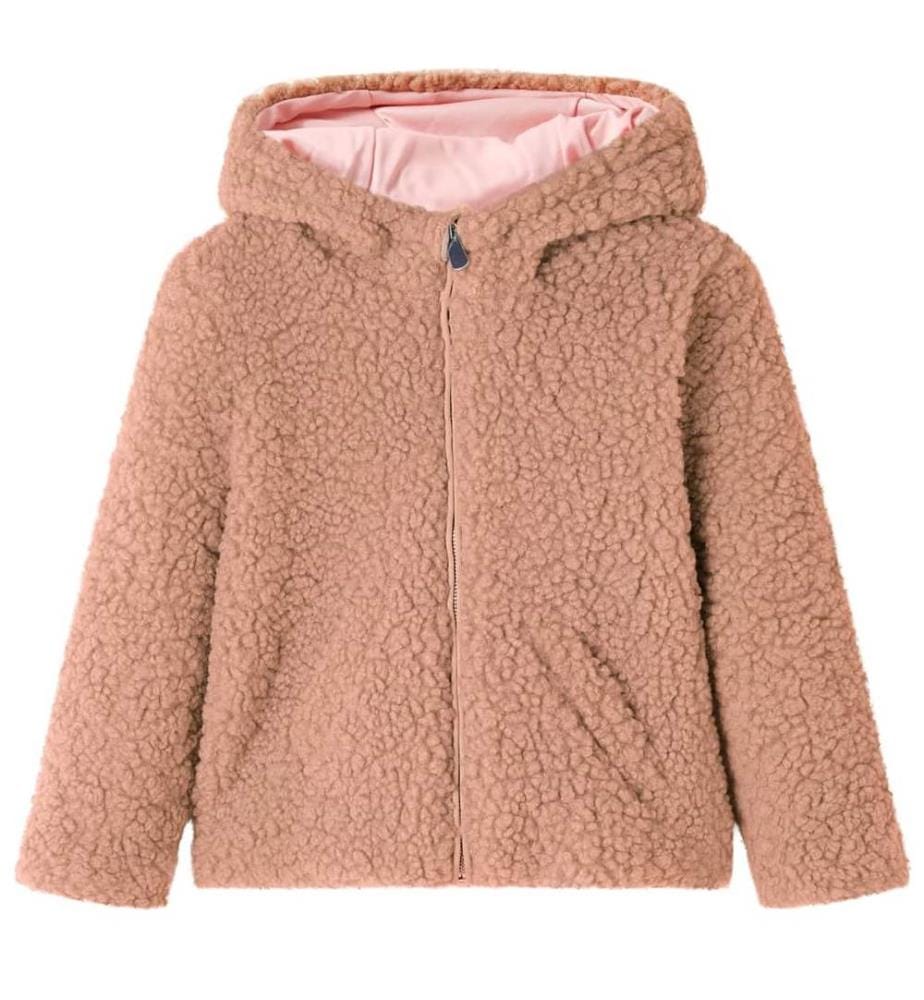 Kinder-Kapuzenjacke Teddy-Kunstpelz Heller Cognac 116