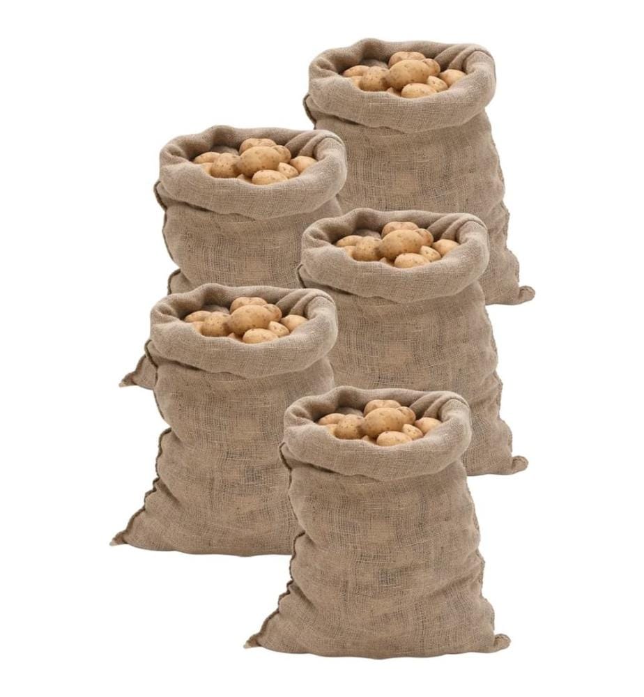 Jutesäcke 5 Stück 60 x 105 cm 100 % Jute 220 g/m²