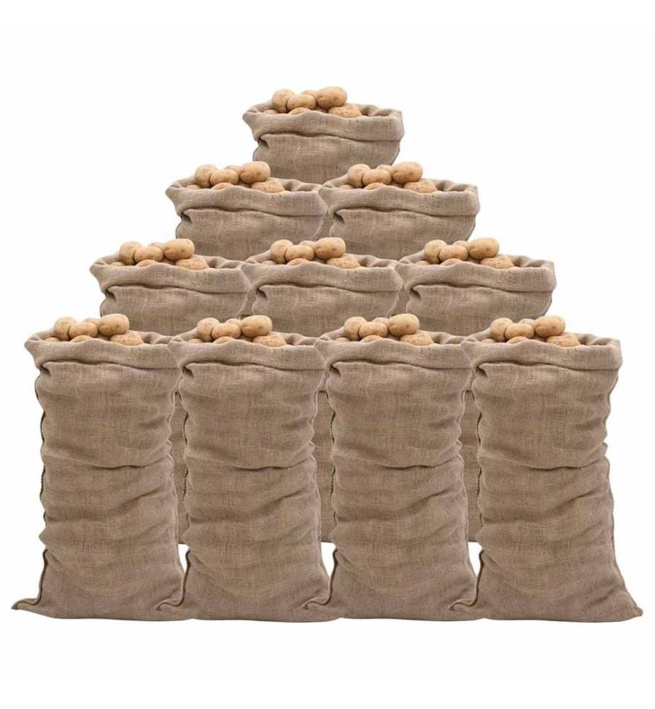 Jutesäcke 10 Stk. 65x135 cm 100% Jute 220 g/m²