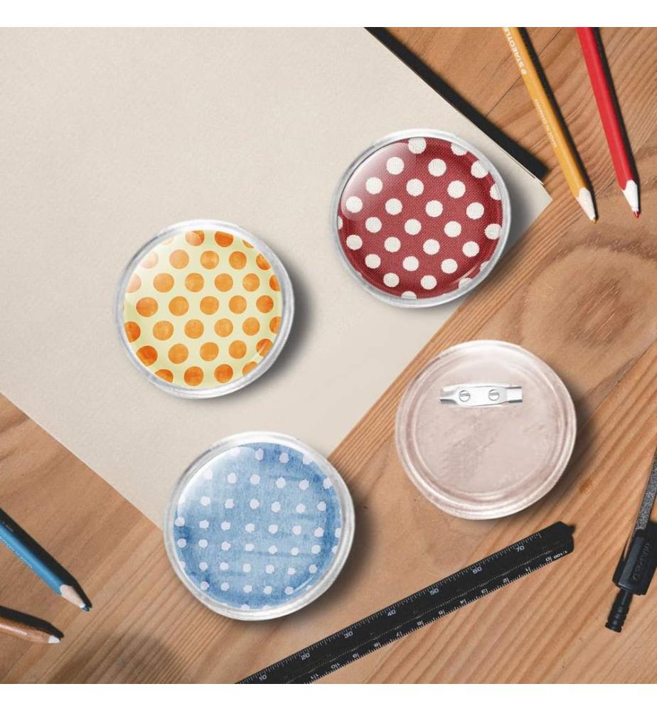 Button-Set mit Anstecknadel 100 Stk. Acryl 58 mm