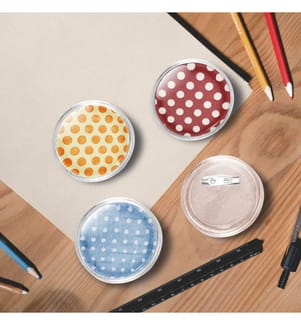 Button-Set mit Anstecknadel 100 Stk. Acryl 58 mm