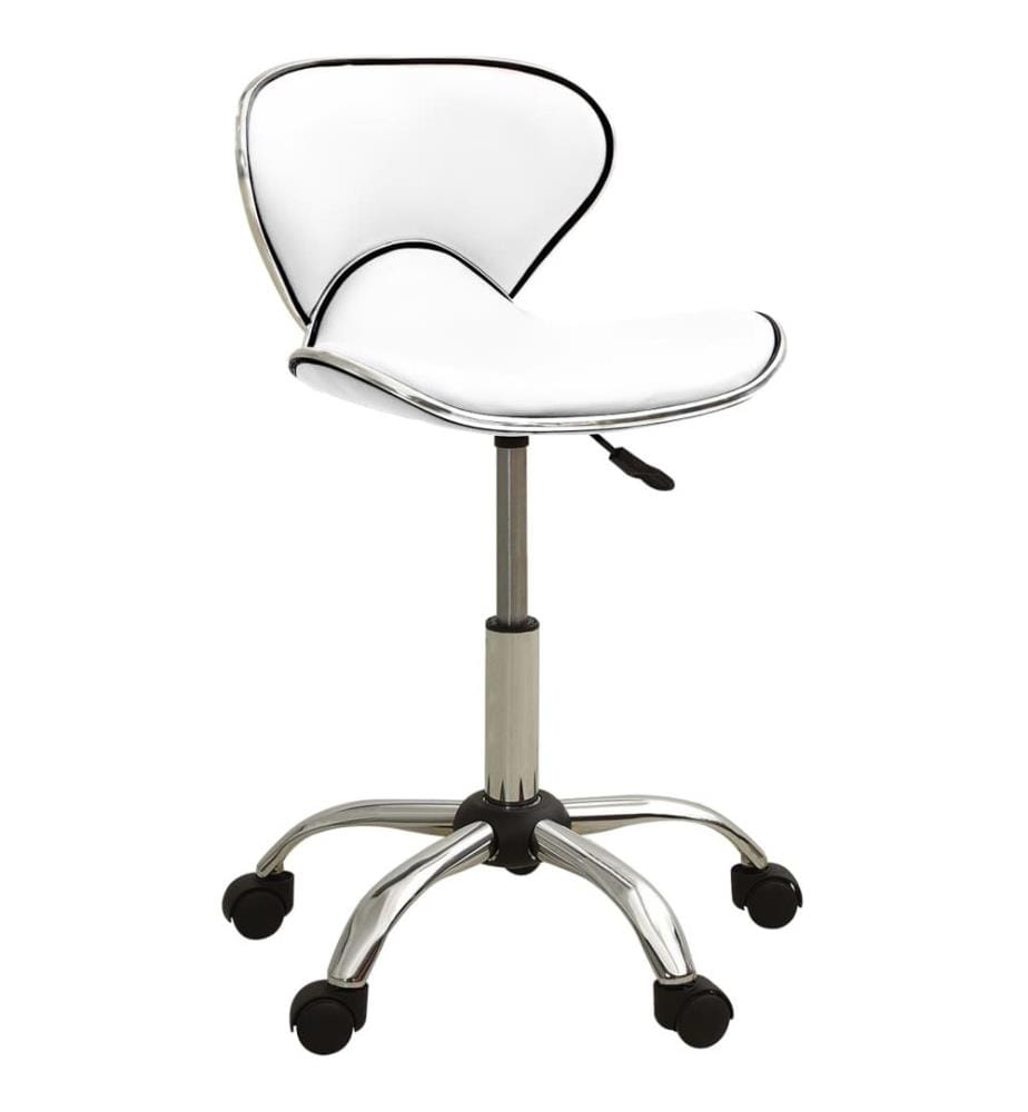 Friseur Rollhocker Weiss Kunstleder