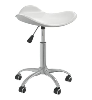 Friseur Rollhocker Weiss Kunstleder