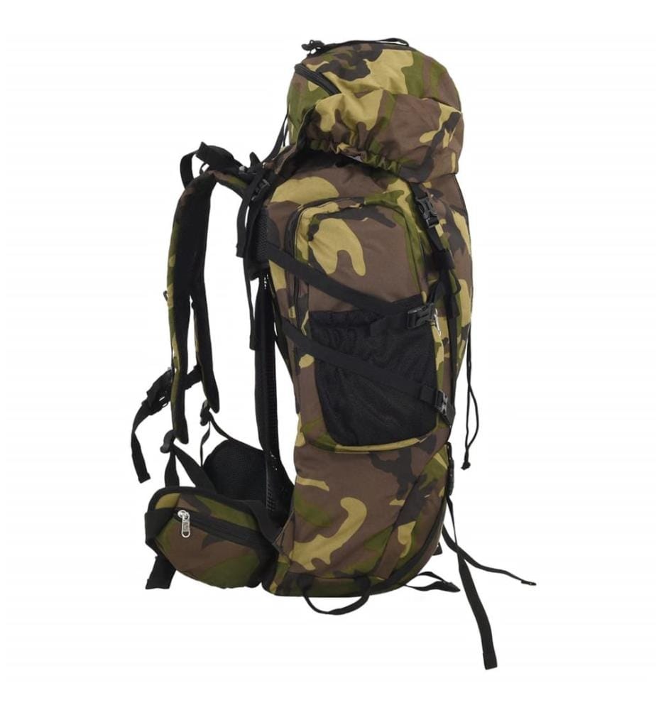 Wanderrucksack Grün Tarnfarben 60 L Oxford-Gewebe