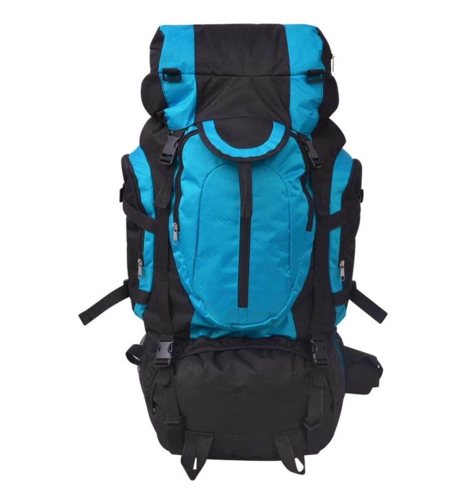 Wanderrucksack XXL 75 L Schwarz und Blau