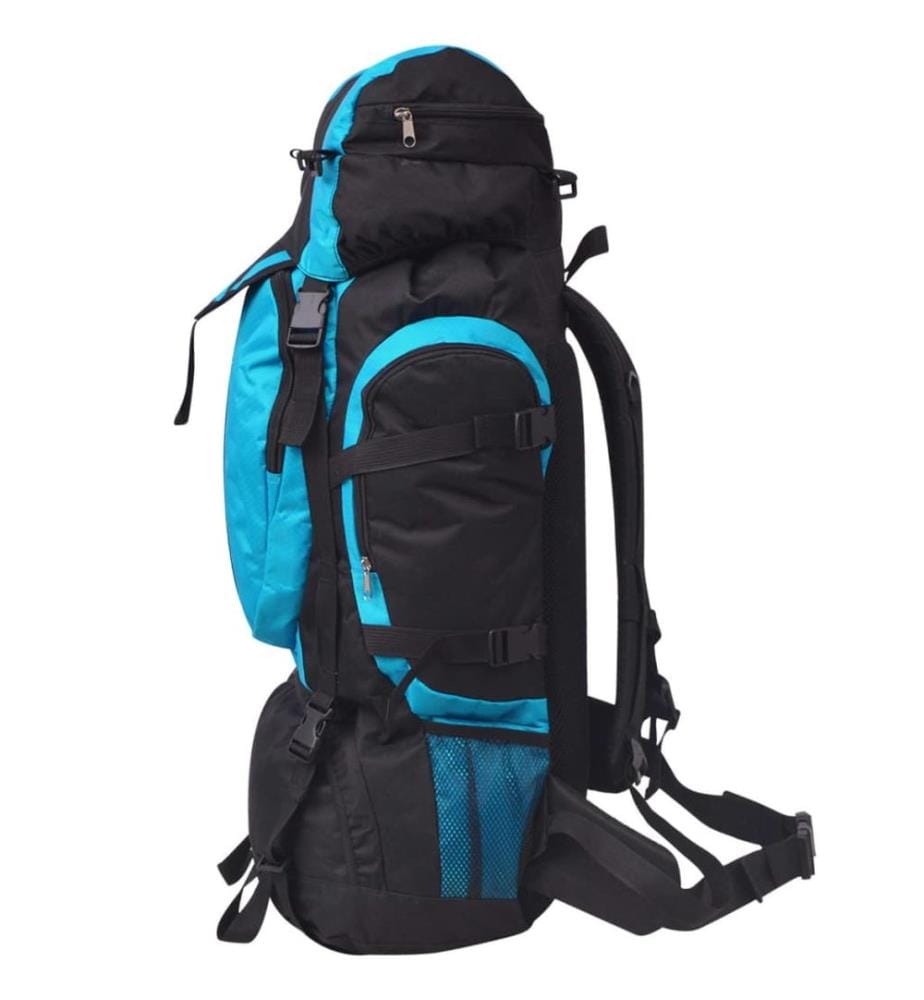 Wanderrucksack XXL 75 L Schwarz und Blau