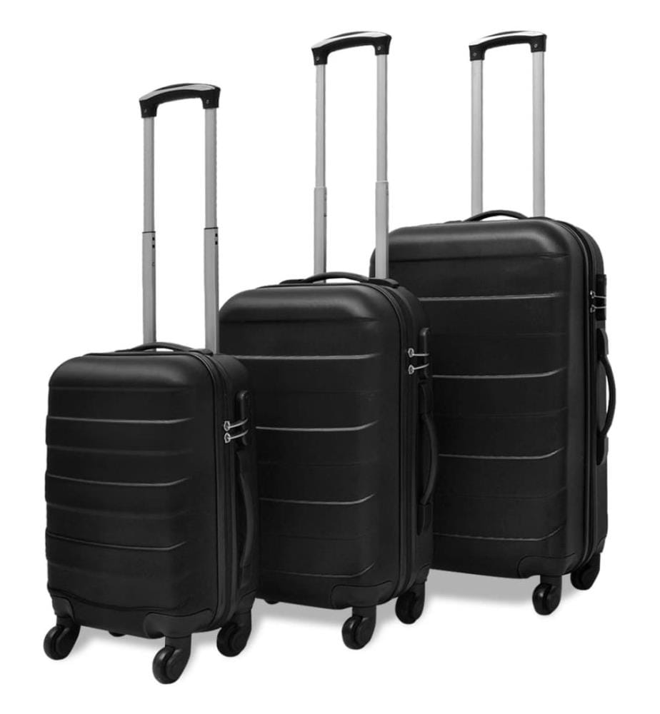 3-tlg. Hartschalenkoffer-Set Schwarz 45,5/55/66 cm