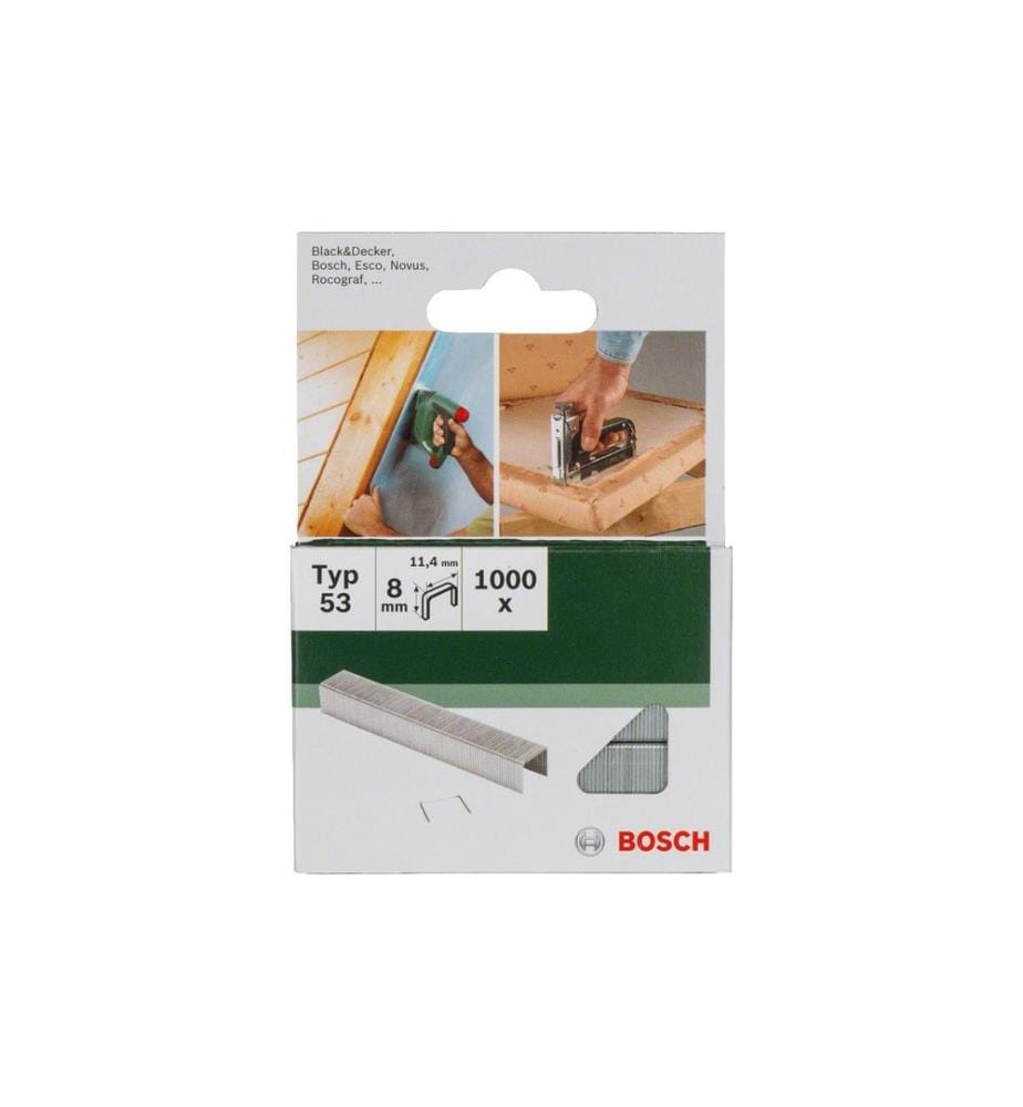 BOSCH - Agrafes fil fin Type 53/8 1000 pièces