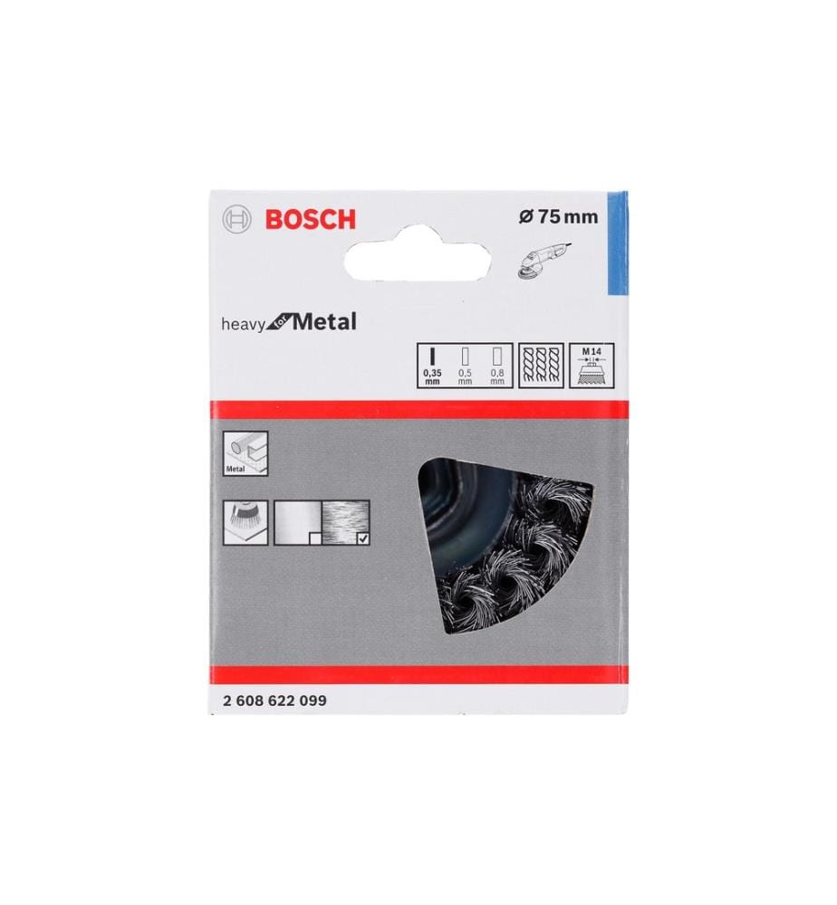 BOSCH - Professional Brosse boisseau Fil d'acier torsadé, 75 mm