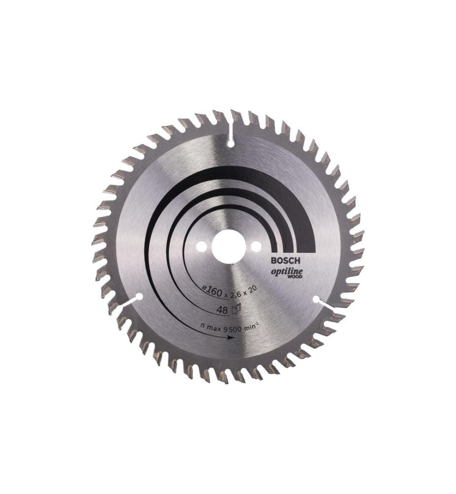 BOSCH - Professional Lame de scie circulaire Optiline Wood, 160 x 20 x 2.6 mm, Z 48